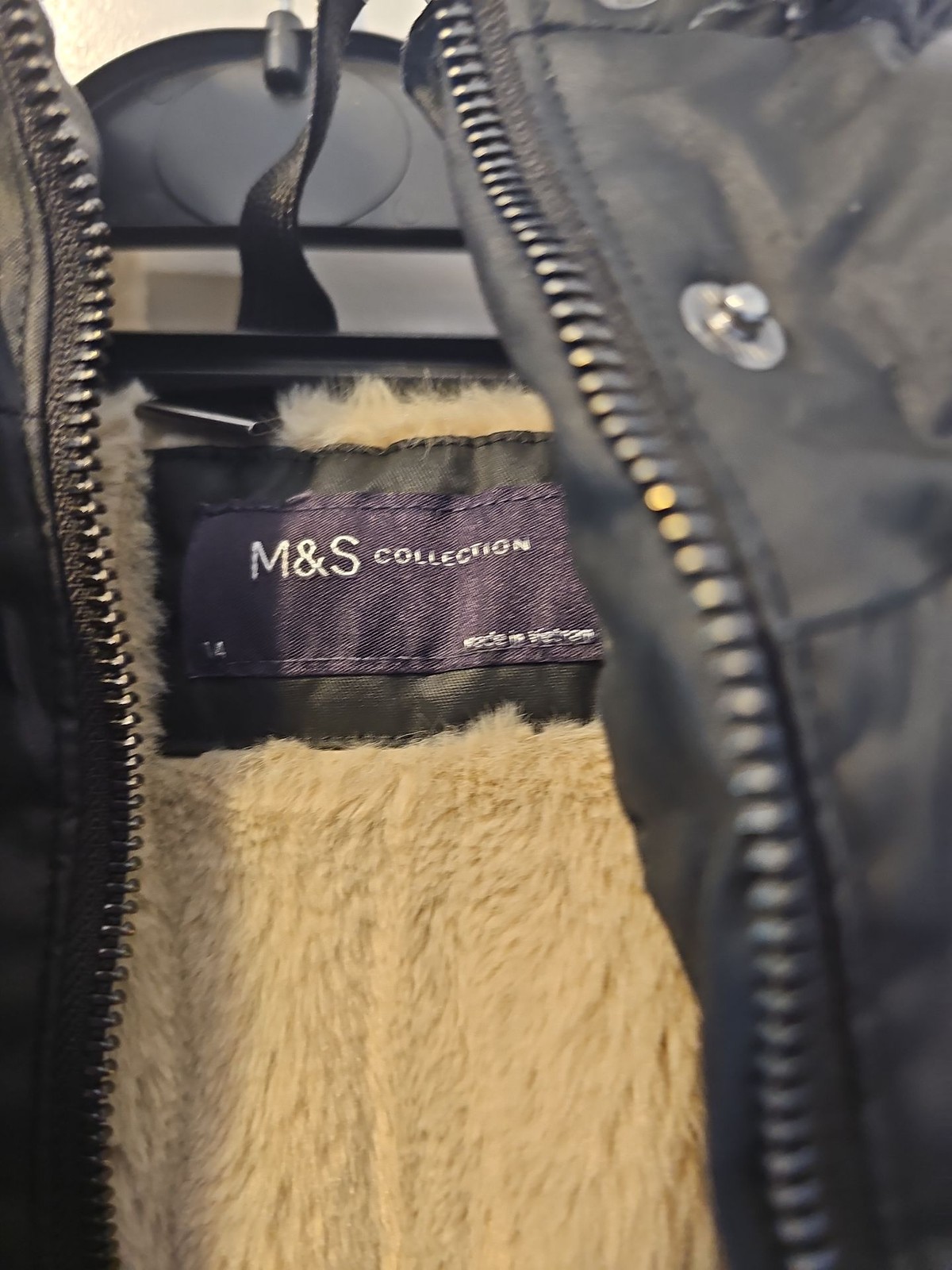 M&S Collection Women’s Black Borg-Lined Parka Coat W551
