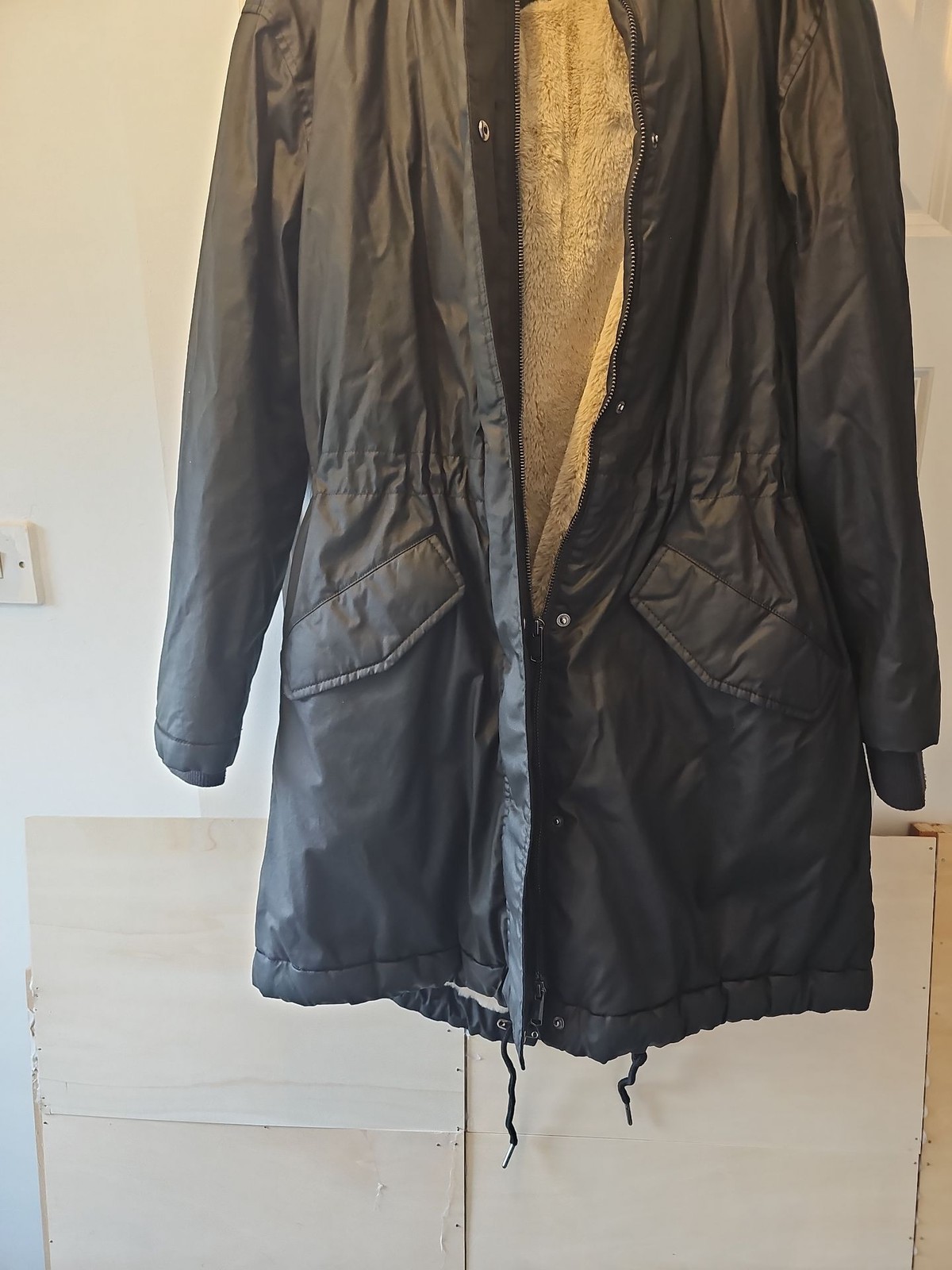 M&S Collection Women's Black Borg-Lined Parka Coat W551 - Image 3
