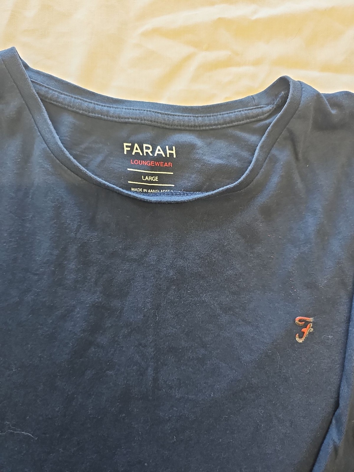 Farah Loungewear Navy Blue Crew Neck T-Shirt – Size Large F544
