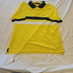 Nautica Men's Yellow Stripe Polo Shirt  F547