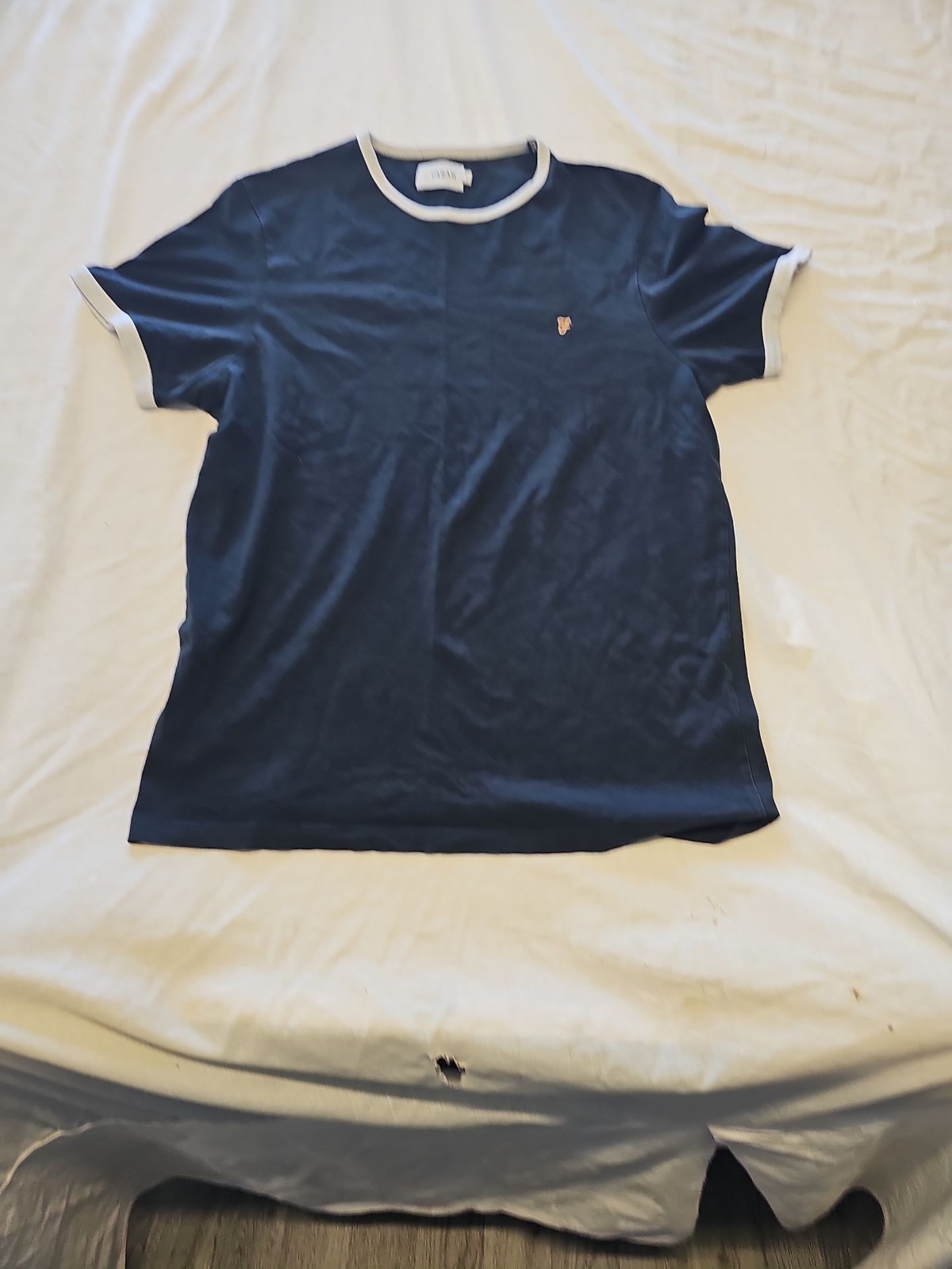 Farah Vintage Men's Navy Ringer T-Shirt F542