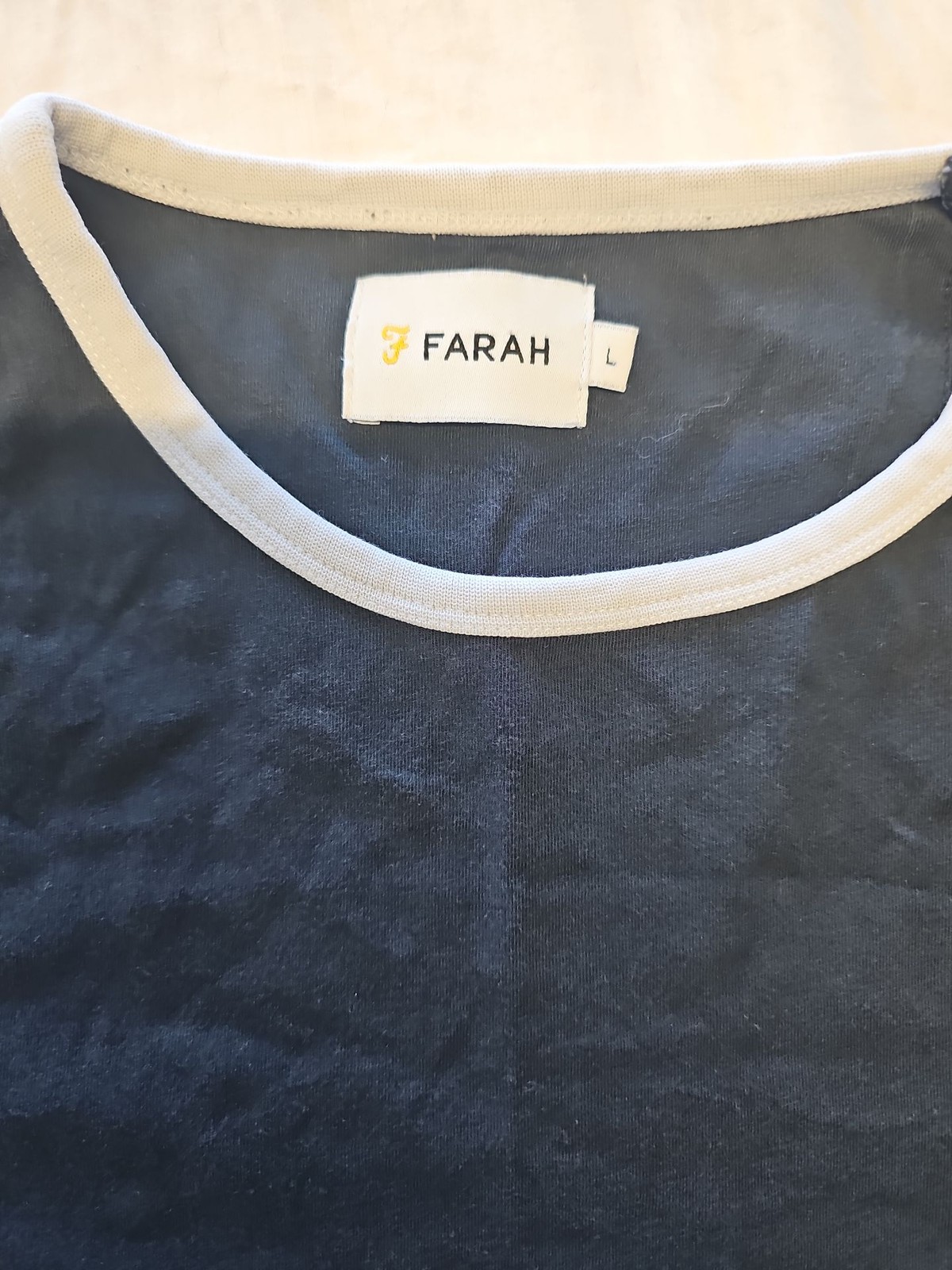 Farah Vintage Men’s Navy Ringer T-Shirt  F542