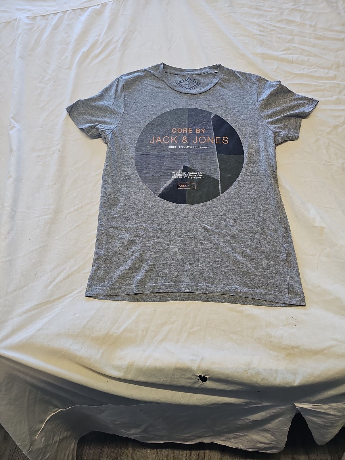 Jack & Jones Core Grey Marl Graphic T-Shirt F543