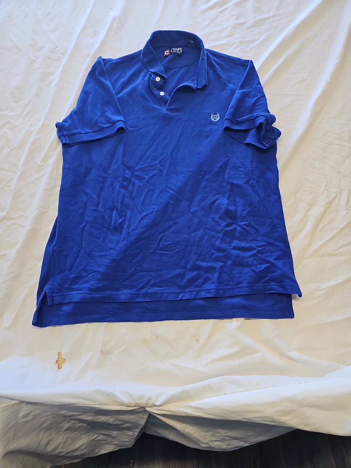 Chaps Royal Blue Men's Short Sleeve Polo Shirt - Large 545