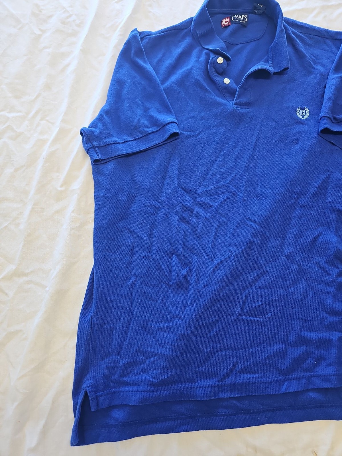Chaps Royal Blue Men's Short Sleeve Polo Shirt - Large 545 - Image 3