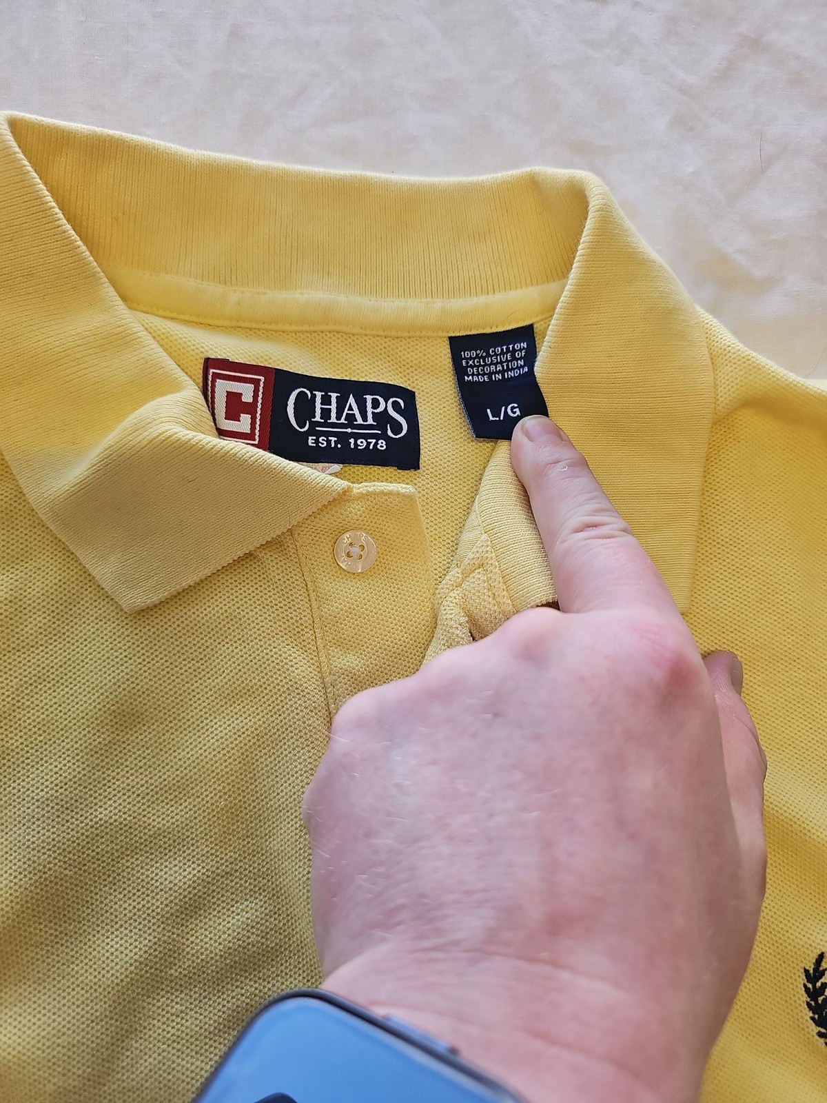 Vintage Chaps Ralph Lauren Pastel Yellow Pique Polo Shirt F550