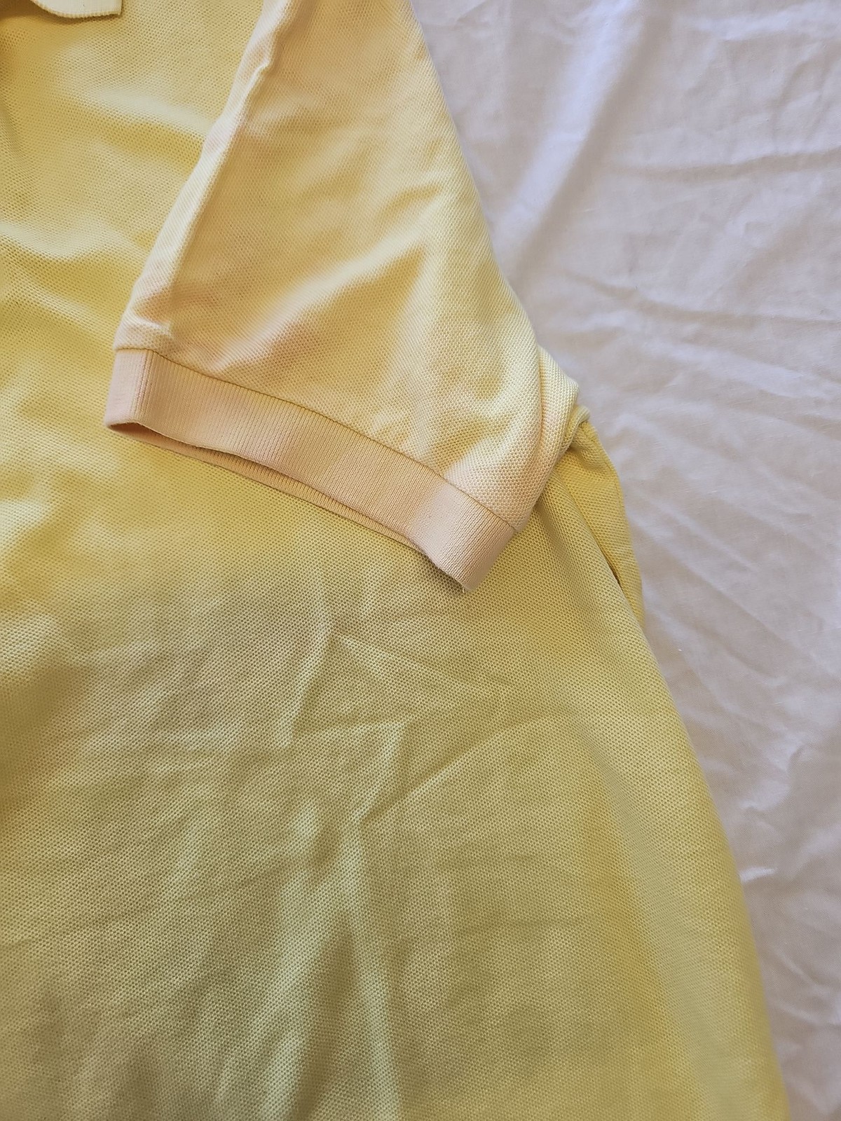 Vintage Chaps Ralph Lauren Pastel Yellow Pique Polo Shirt F550 - Image 4