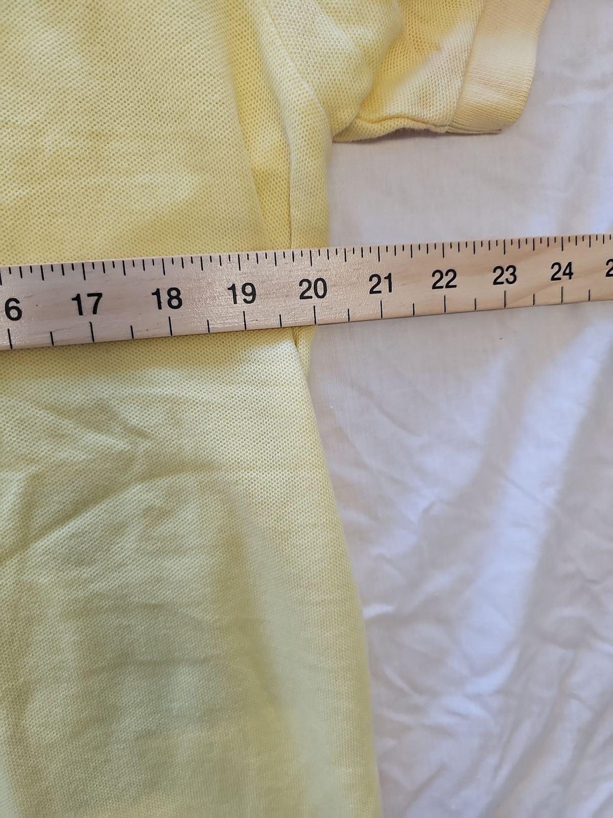 Vintage Chaps Ralph Lauren Pastel Yellow Pique Polo Shirt F550 - Image 6