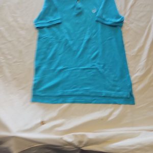 Chaps Men's Cyan Blue Pique Cotton Polo Shirt - Size MediumF555