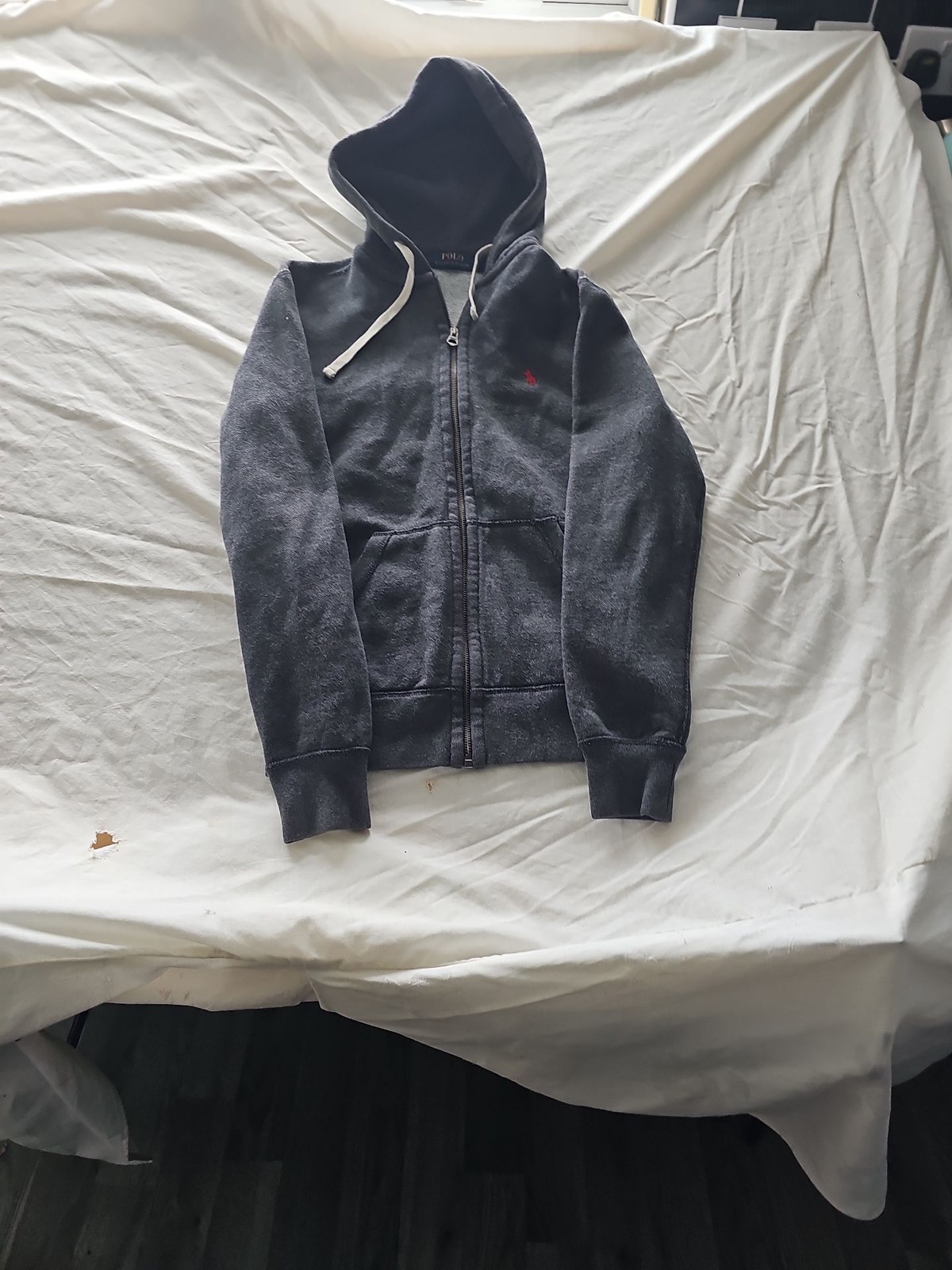 Polo Ralph Lauren Charcoal Grey Full-Zip Hoodie XS A438