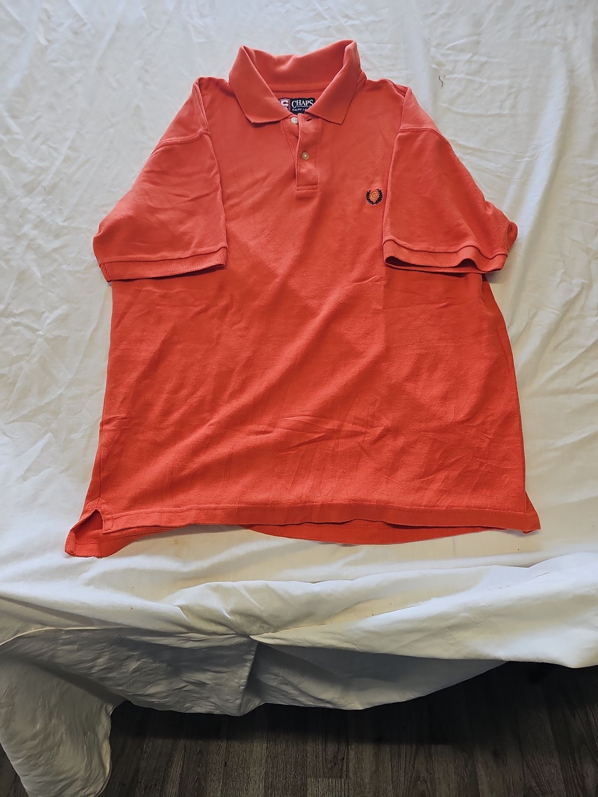 Vintage Chaps Ralph Lauren Burnt Orange Pique Polo Shirt F556