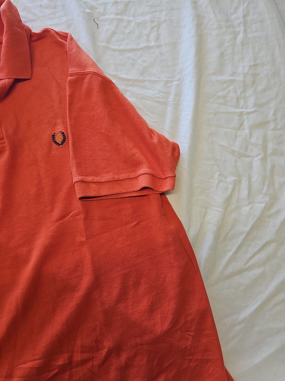 Vintage Chaps Ralph Lauren Burnt Orange Pique Polo Shirt F556 - Image 4