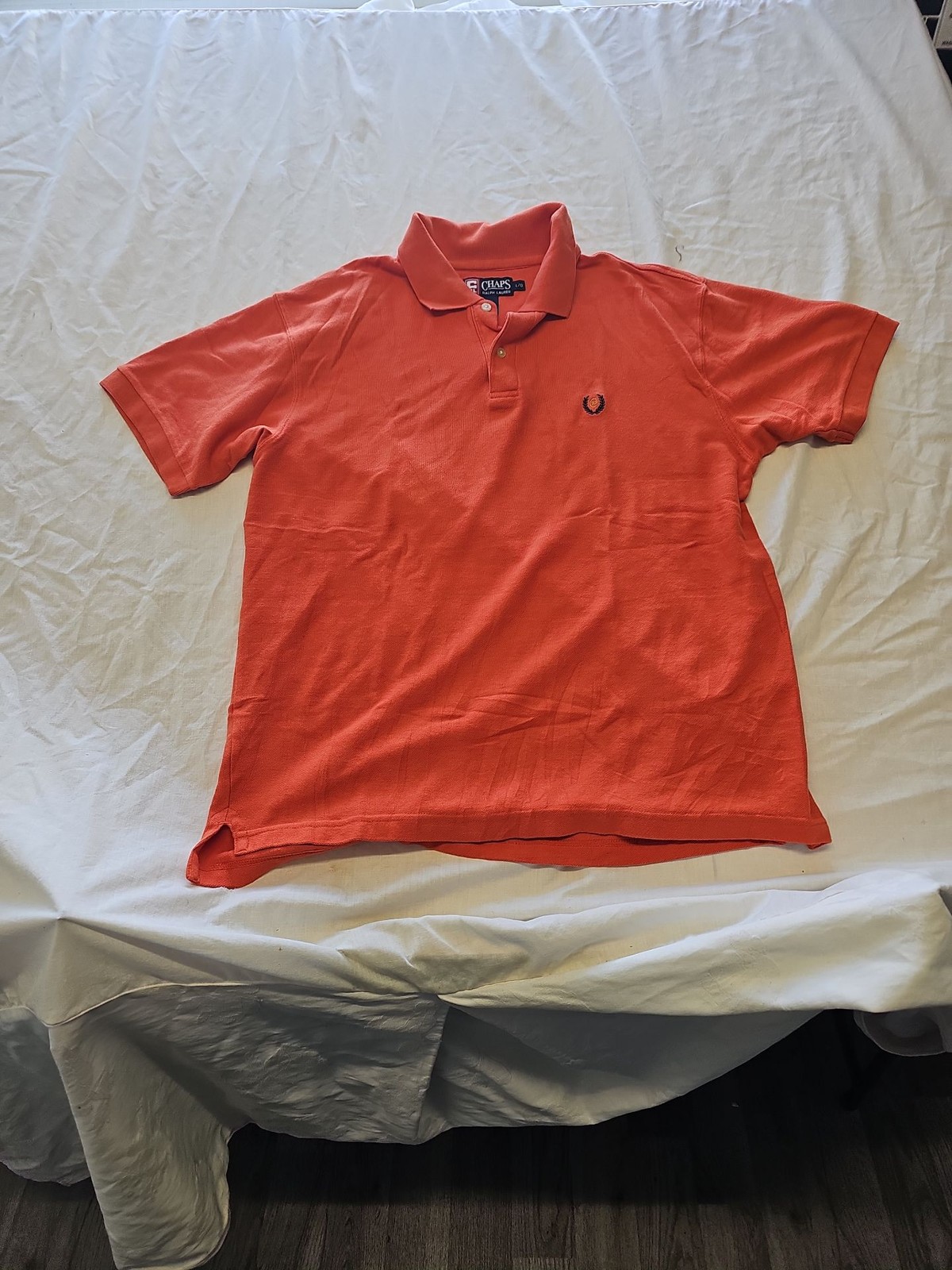 Vintage Chaps Ralph Lauren Burnt Orange Pique Polo Shirt F556 - Image 6