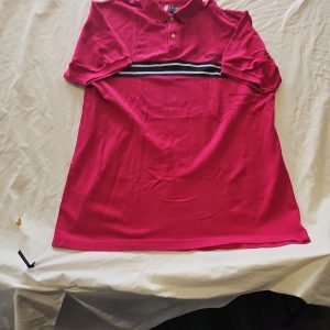 Vintage Chaps Ralph Lauren Pink Stripe Polo Shirt XL F557