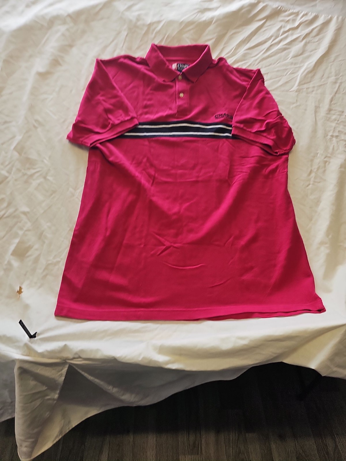Vintage Chaps Ralph Lauren Pink Stripe Polo Shirt XL F557