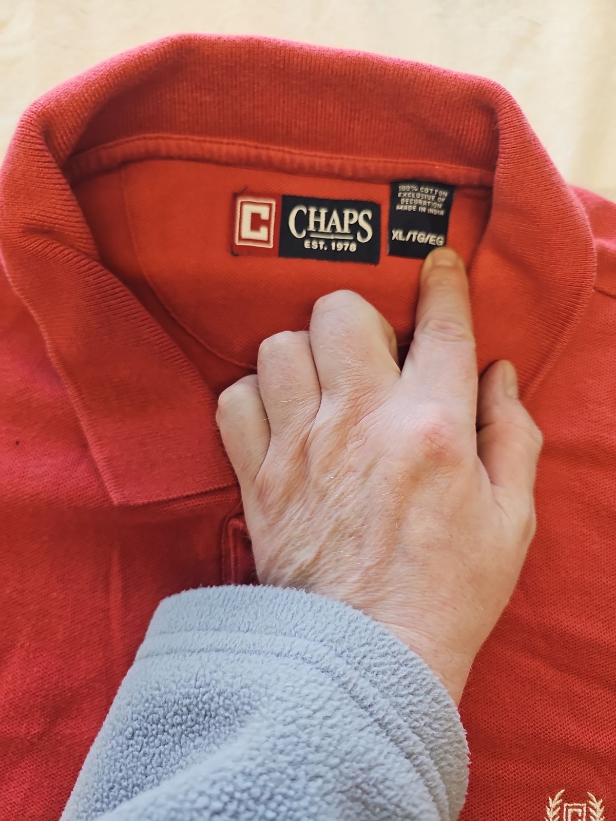 Chaps Ralph Lauren Red Pique Cotton Polo Shirt XL G528