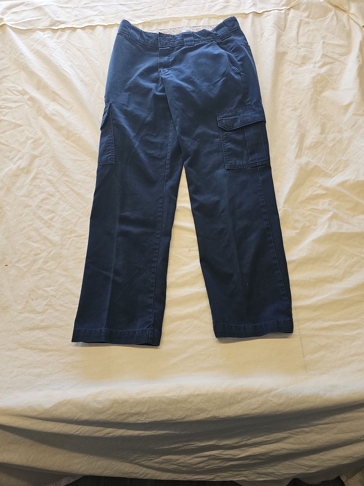Dickies Slim Straight Navy Blue Cargo Work Trousers G518 W32 L29