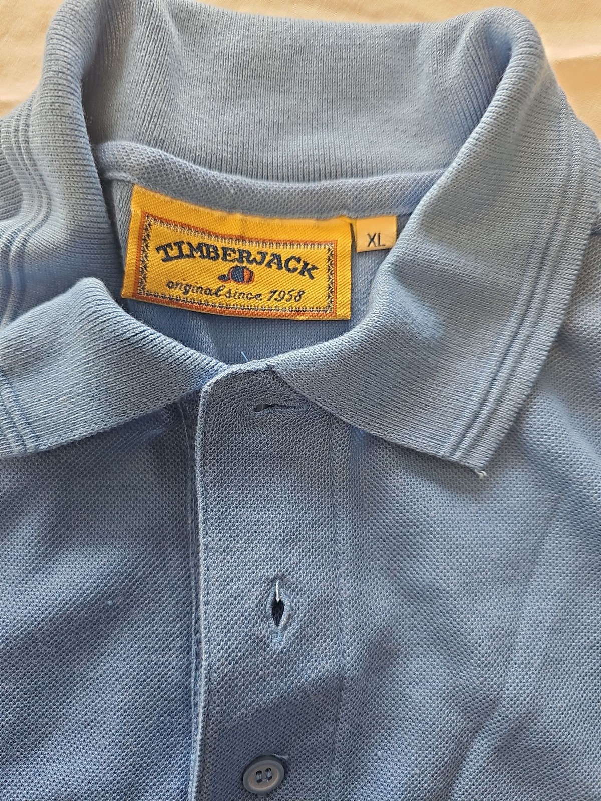 Vintage Timberjack Light Blue Pique Polo Shirt – Size XL G569