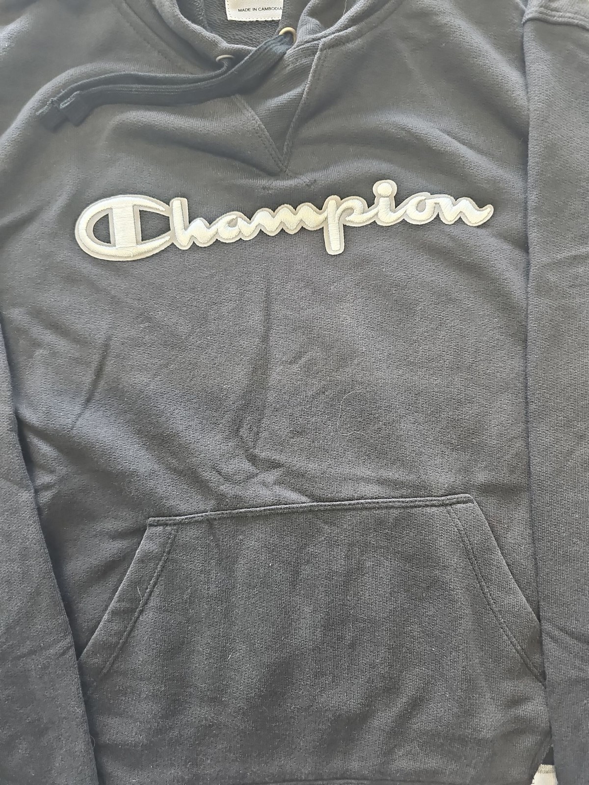 Champion Elite Women's Black Pullover Hoodie with Striped Trim G570 - Image 4