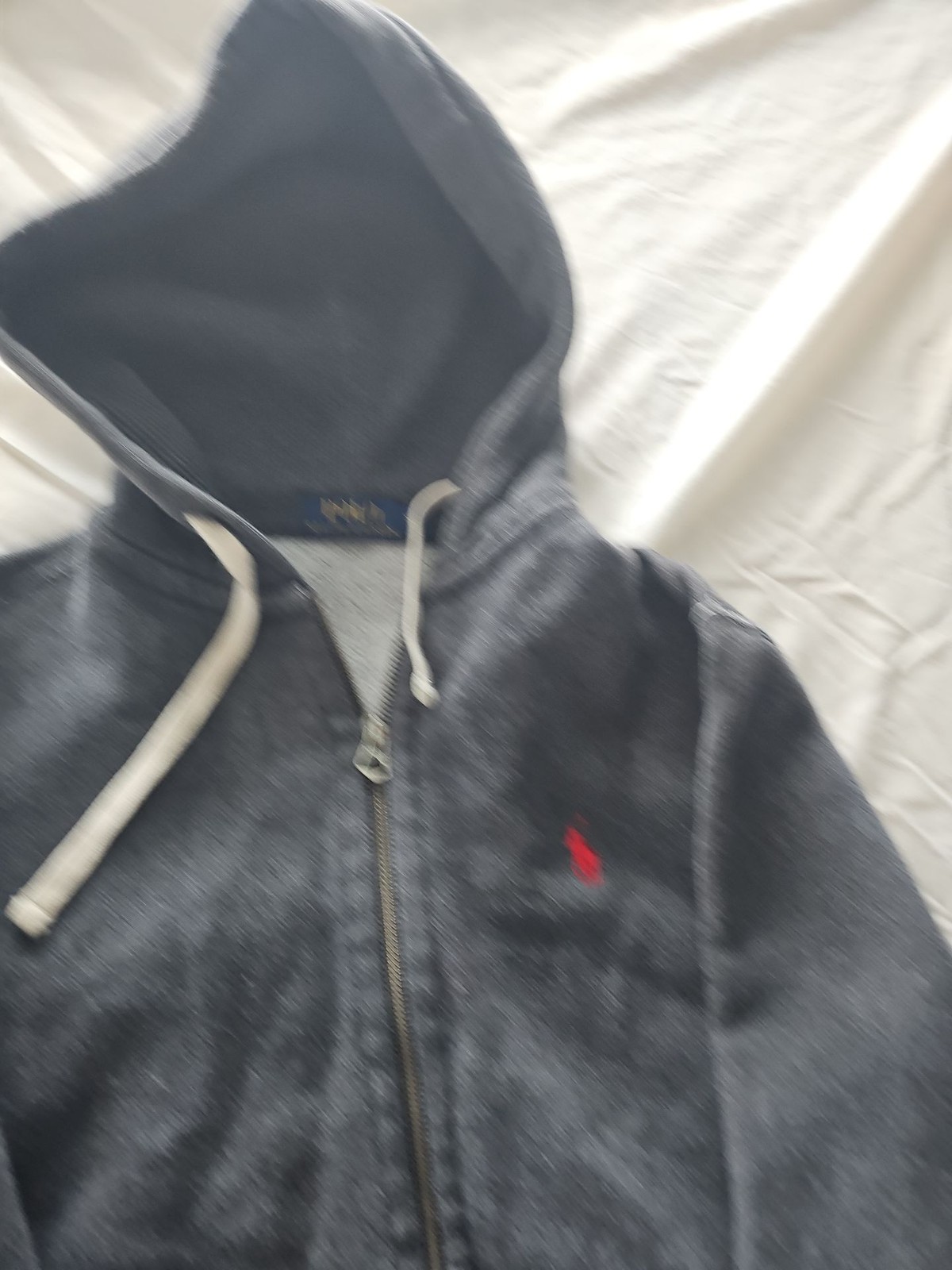 Polo Ralph Lauren Charcoal Grey Full-Zip Hoodie XS A438 - Image 3