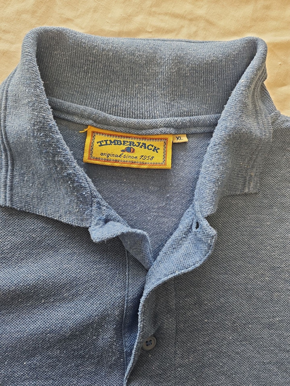 Vintage Timberjack Heather Blue Piqué Polo Shirt – Size XL  G573