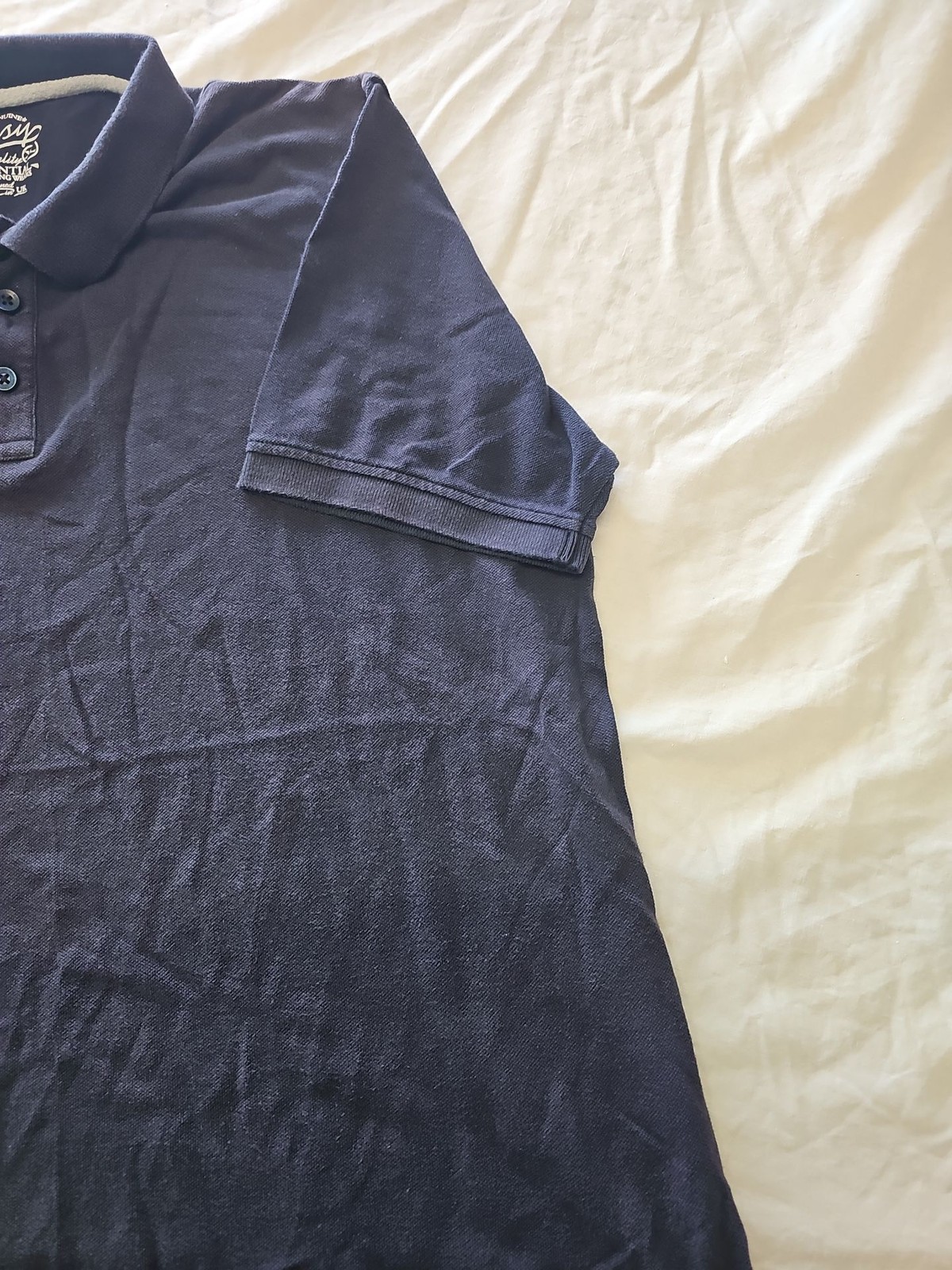 Easy Essential Navy Blue Pique Polo Shirt XL G574 - Image 4
