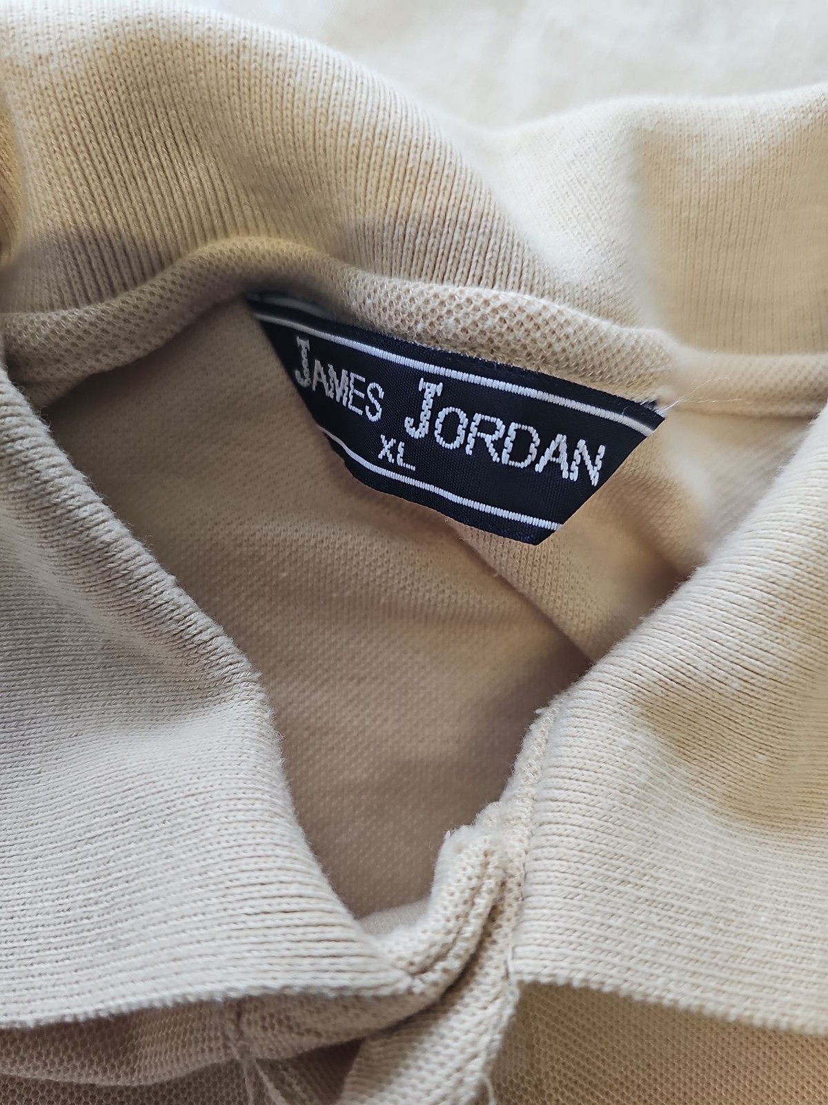 Vintage James Jordan Tan Pique Cotton Polo Shirt XL G575