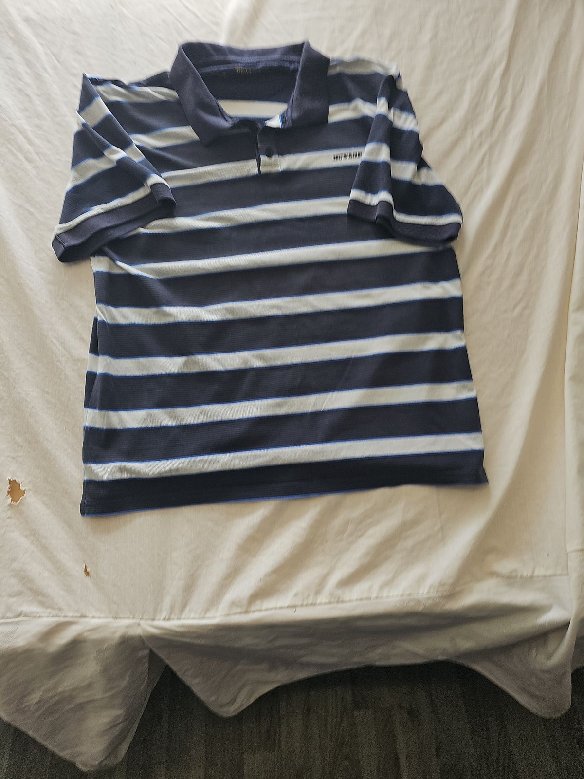 Dunlop Golf Men's Striped Polo Shirt XL Blue White Large H597