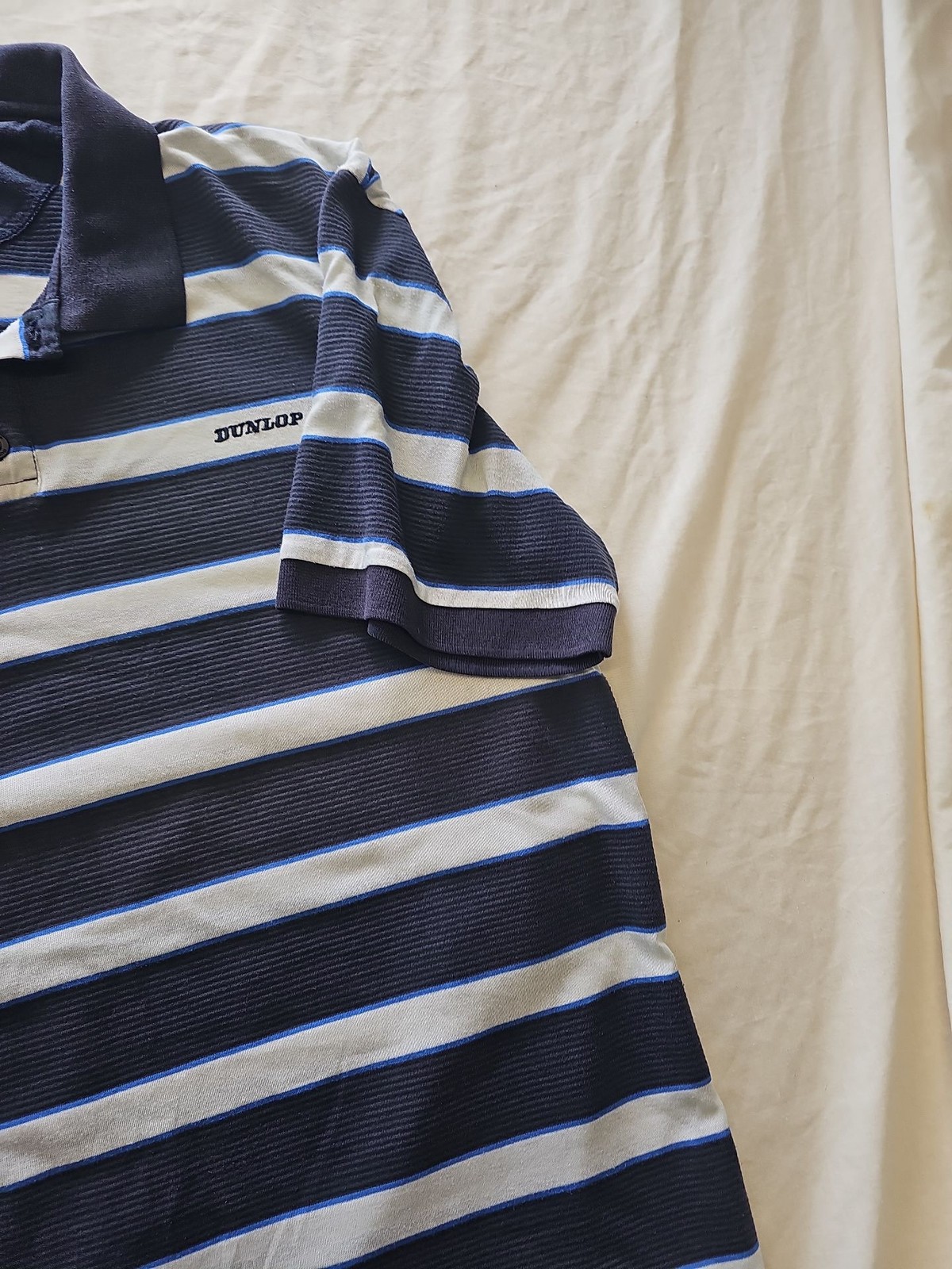 Dunlop Golf Men's Striped Polo Shirt XL Blue White Large H597 - Image 3