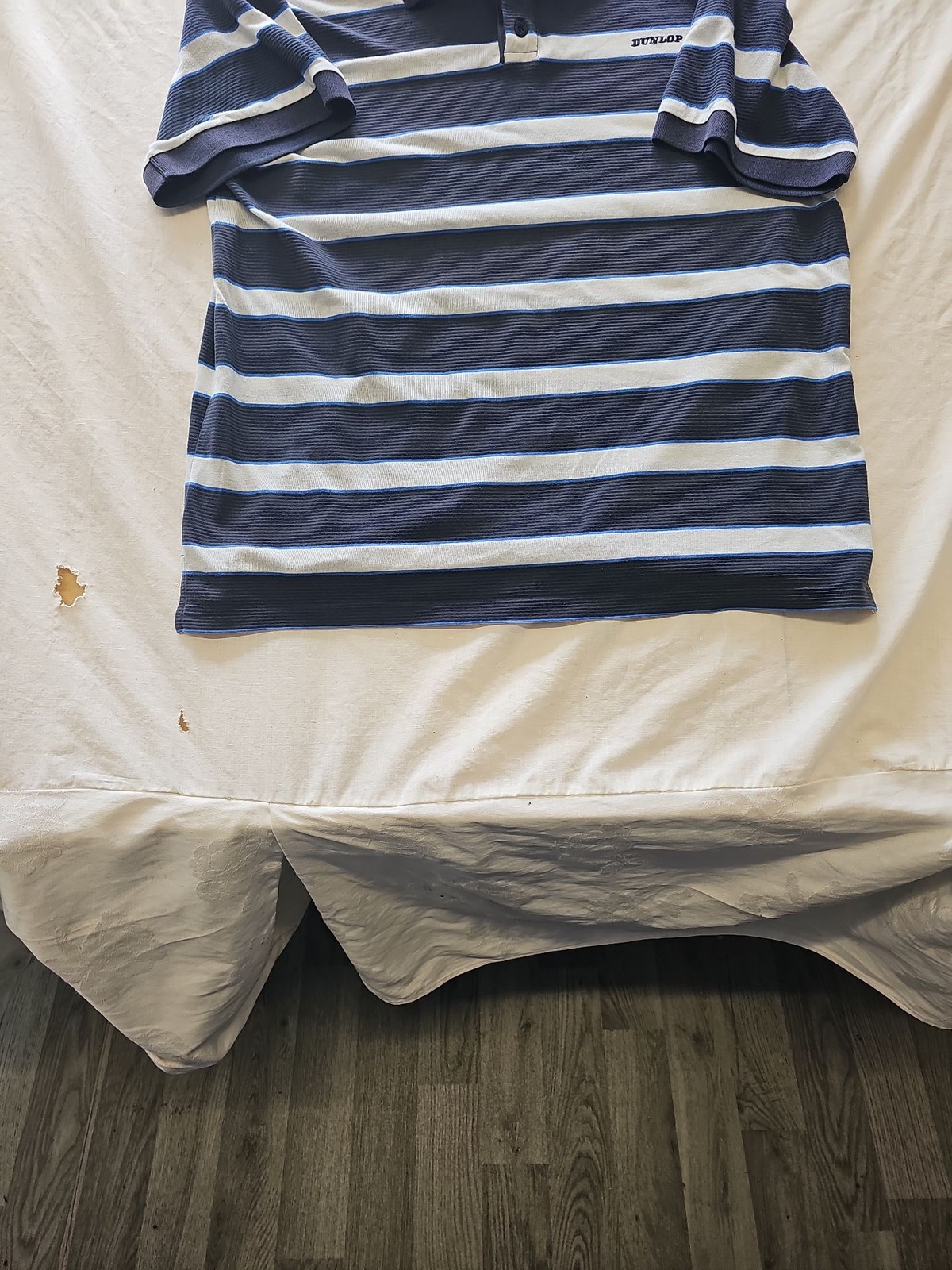 Dunlop Golf Men's Striped Polo Shirt XL Blue White Large H597 - Image 4