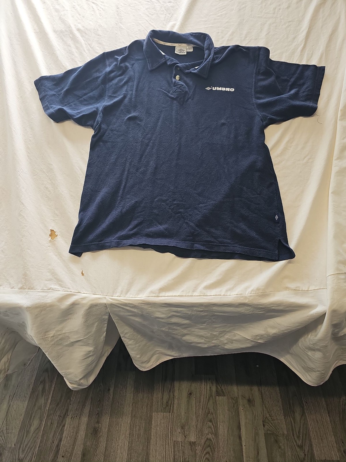 Vintage Umbro Navy Blue Pique Polo Shirt XL H599 - Image 3