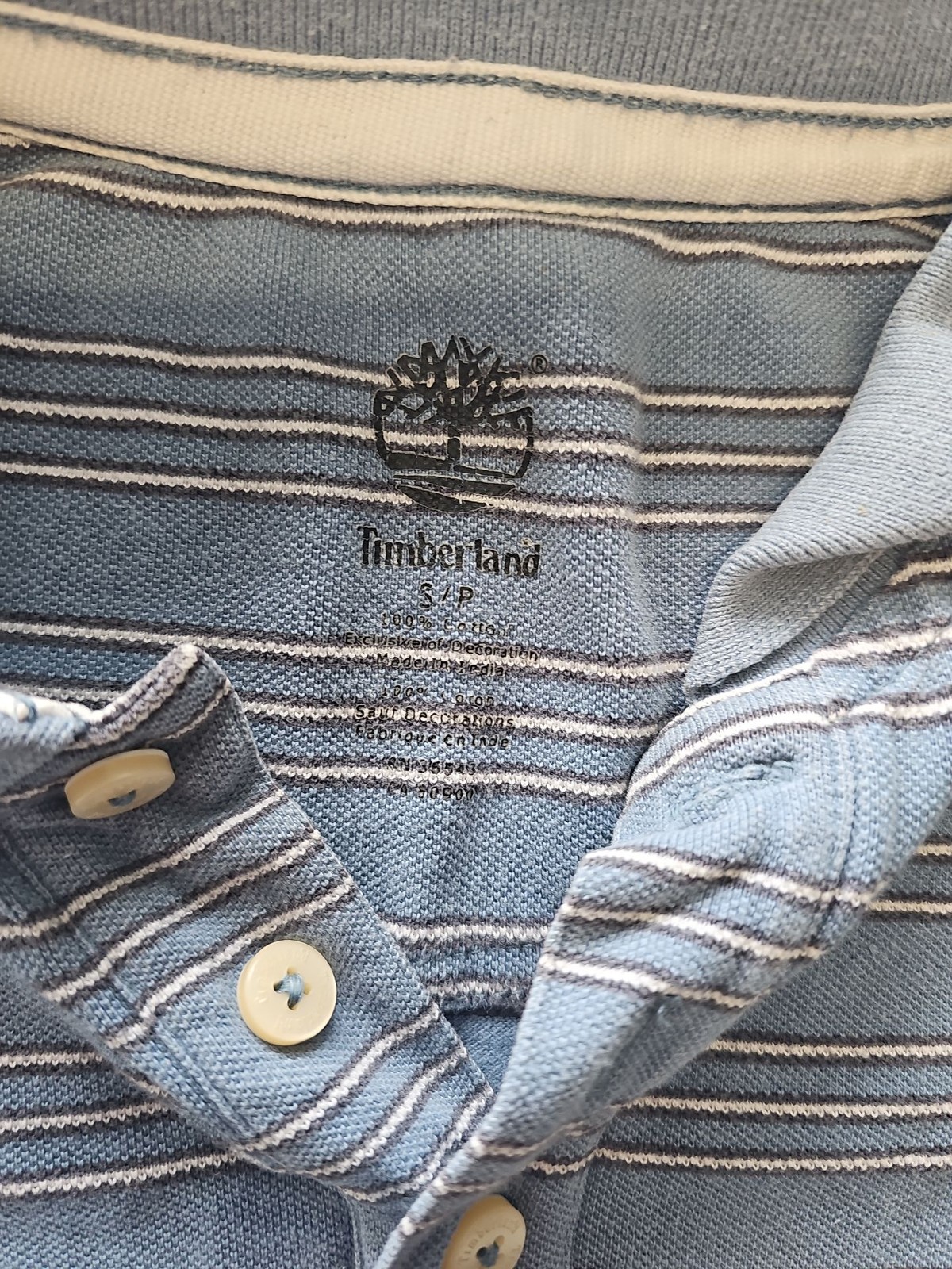 Timberland Striped Blue Polo Shirt S  H600