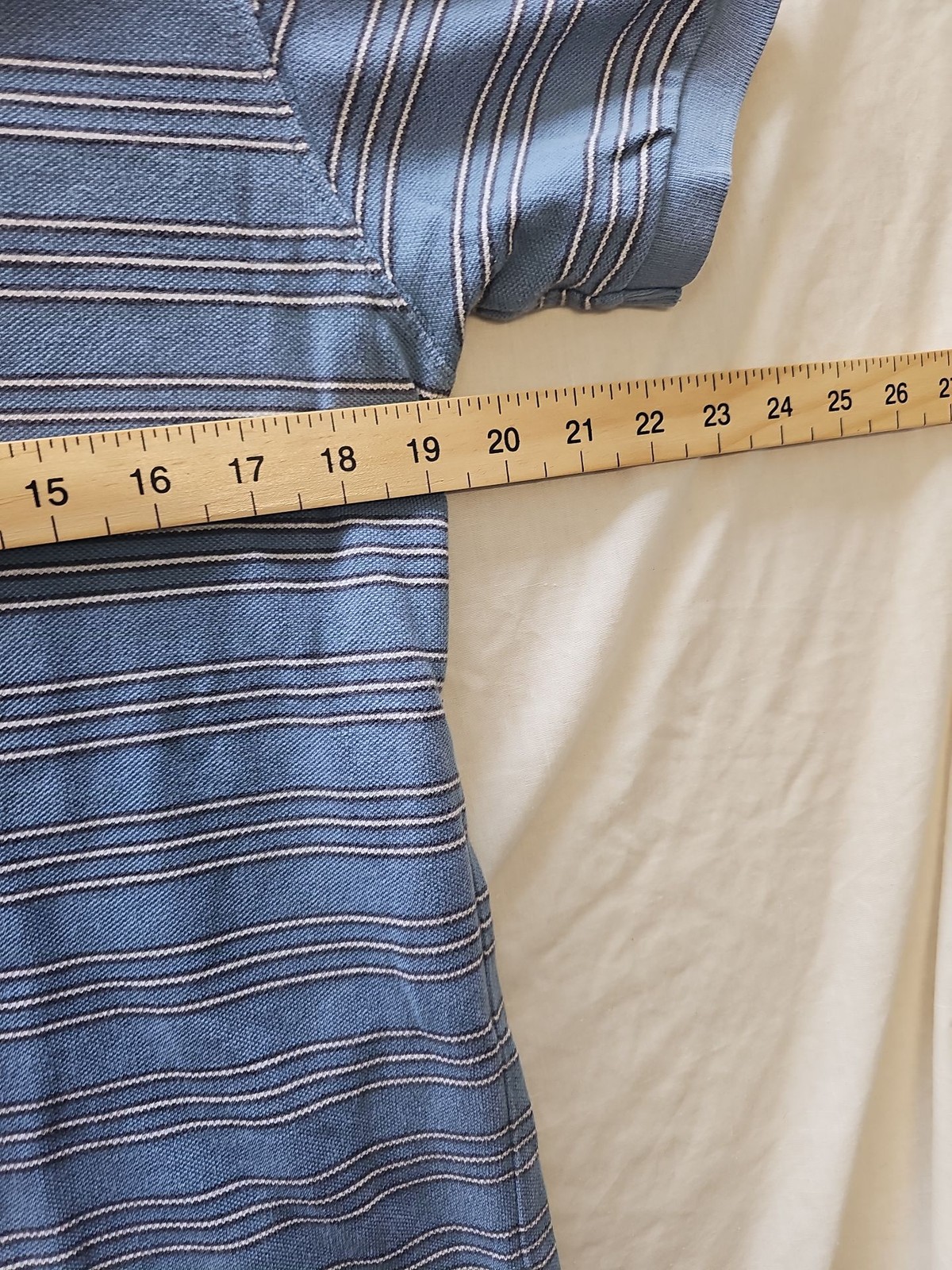Timberland Striped Blue Polo Shirt S H600 - Image 7