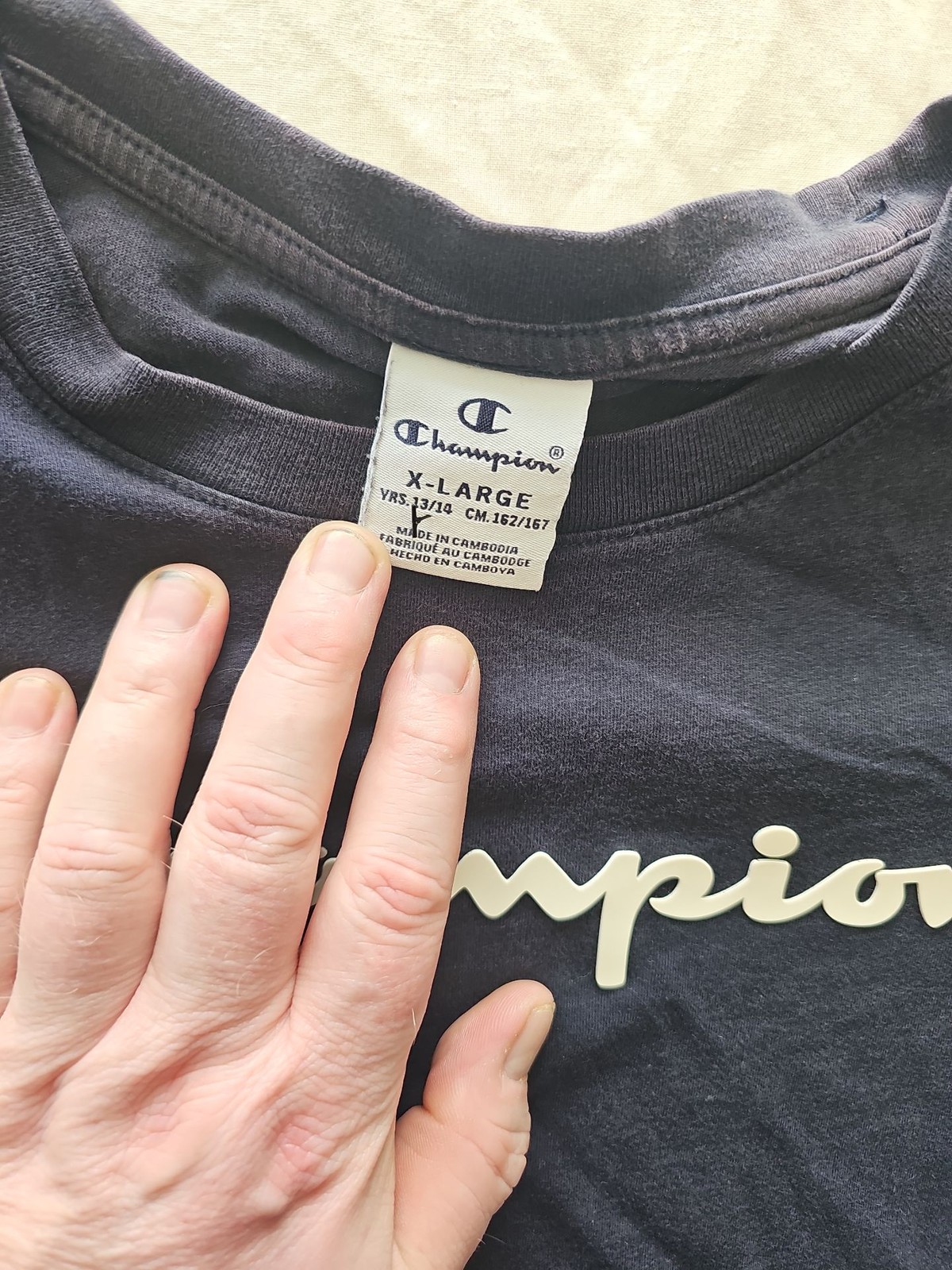 Champion Youth Navy Blue Script Logo T-Shirt 13 to 14 years H602