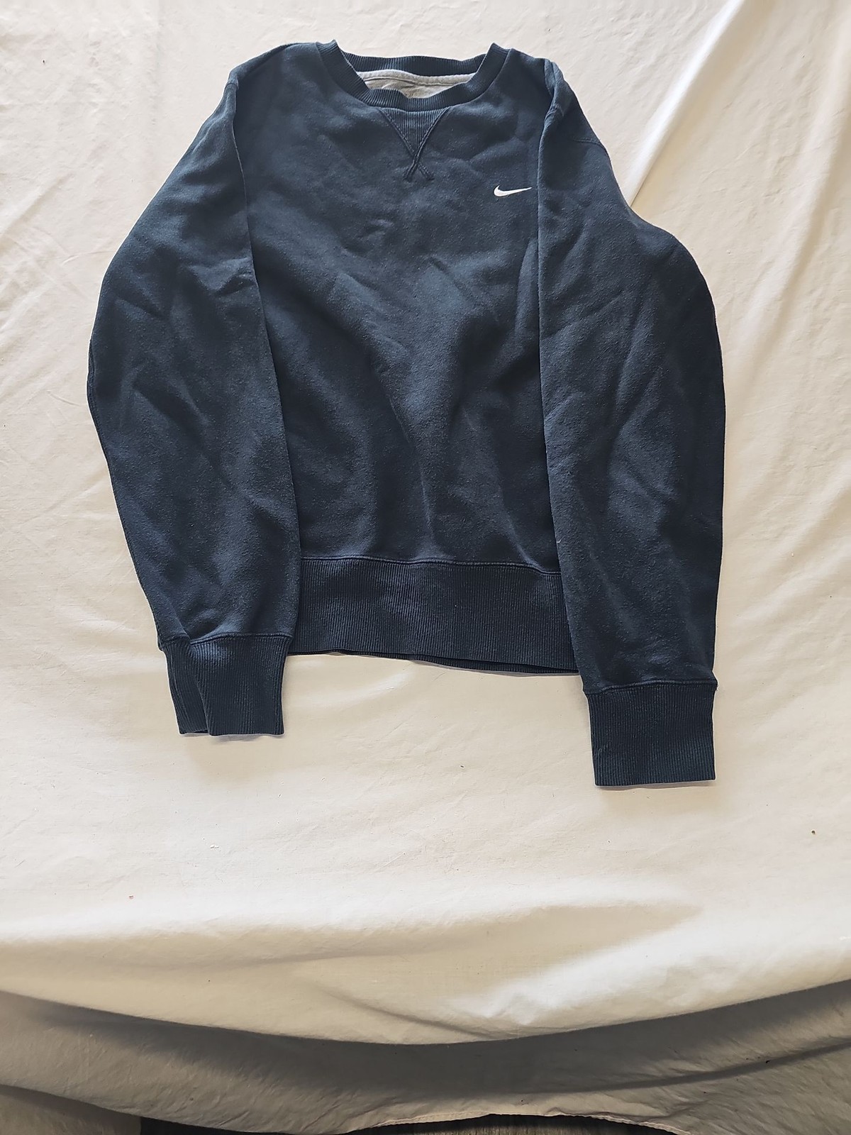Vintage Nike Embroidered Swoosh Crewneck Sweatshirt Navy Blue 405