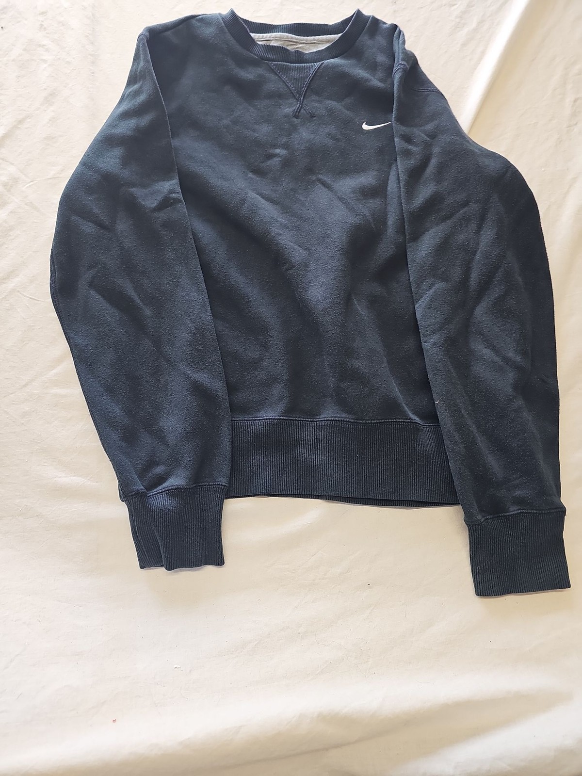 Vintage Nike Embroidered Swoosh Crewneck Sweatshirt Navy Blue 405 - Image 3
