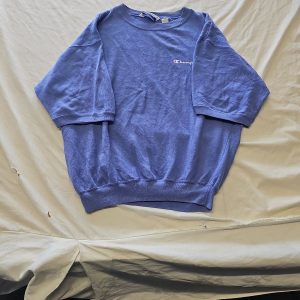 Vintage Champion Short Sleeve Sweatshirt Blue H590