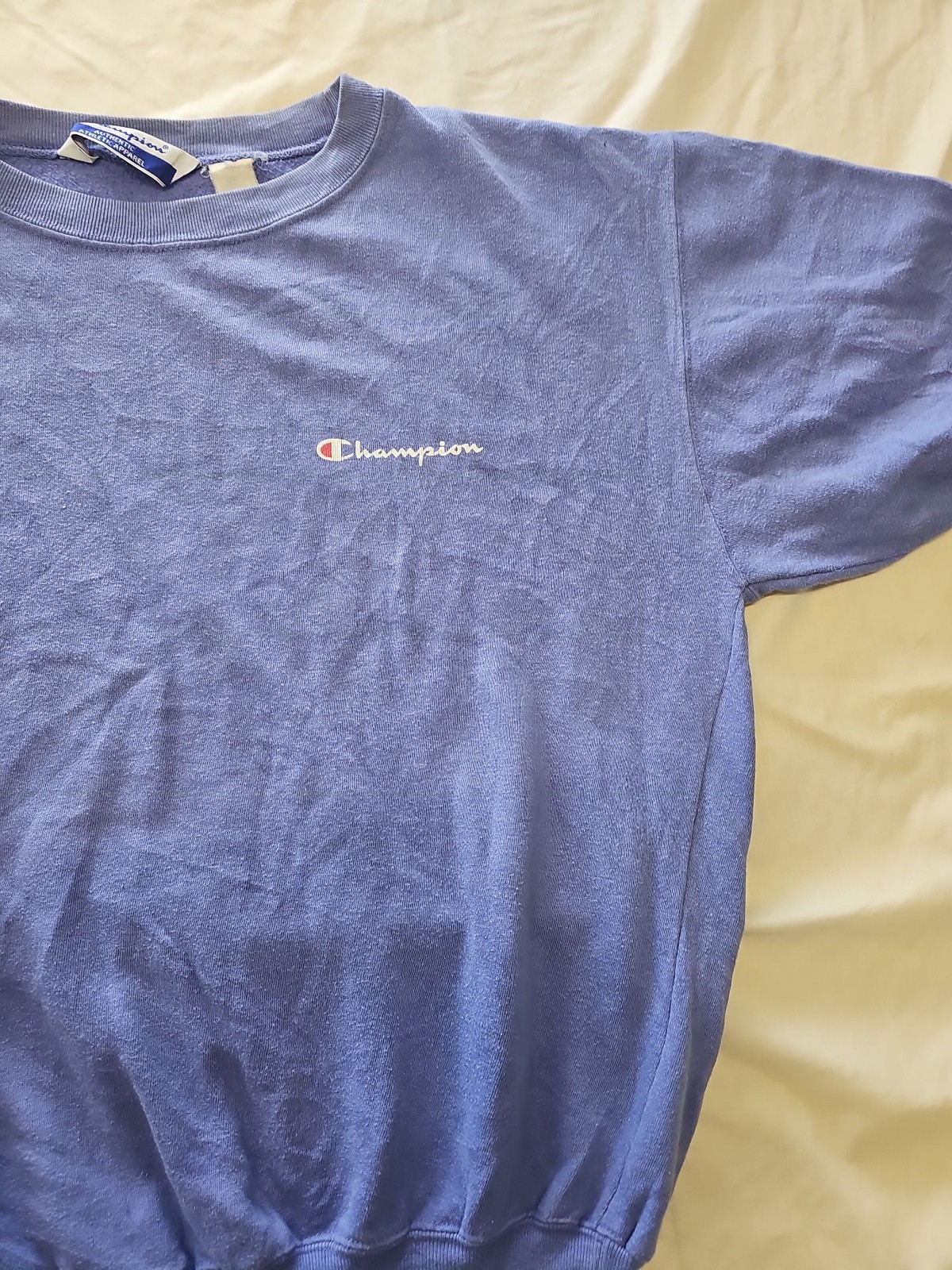 Vintage Champion Short Sleeve Sweatshirt Blue H590 - Image 5