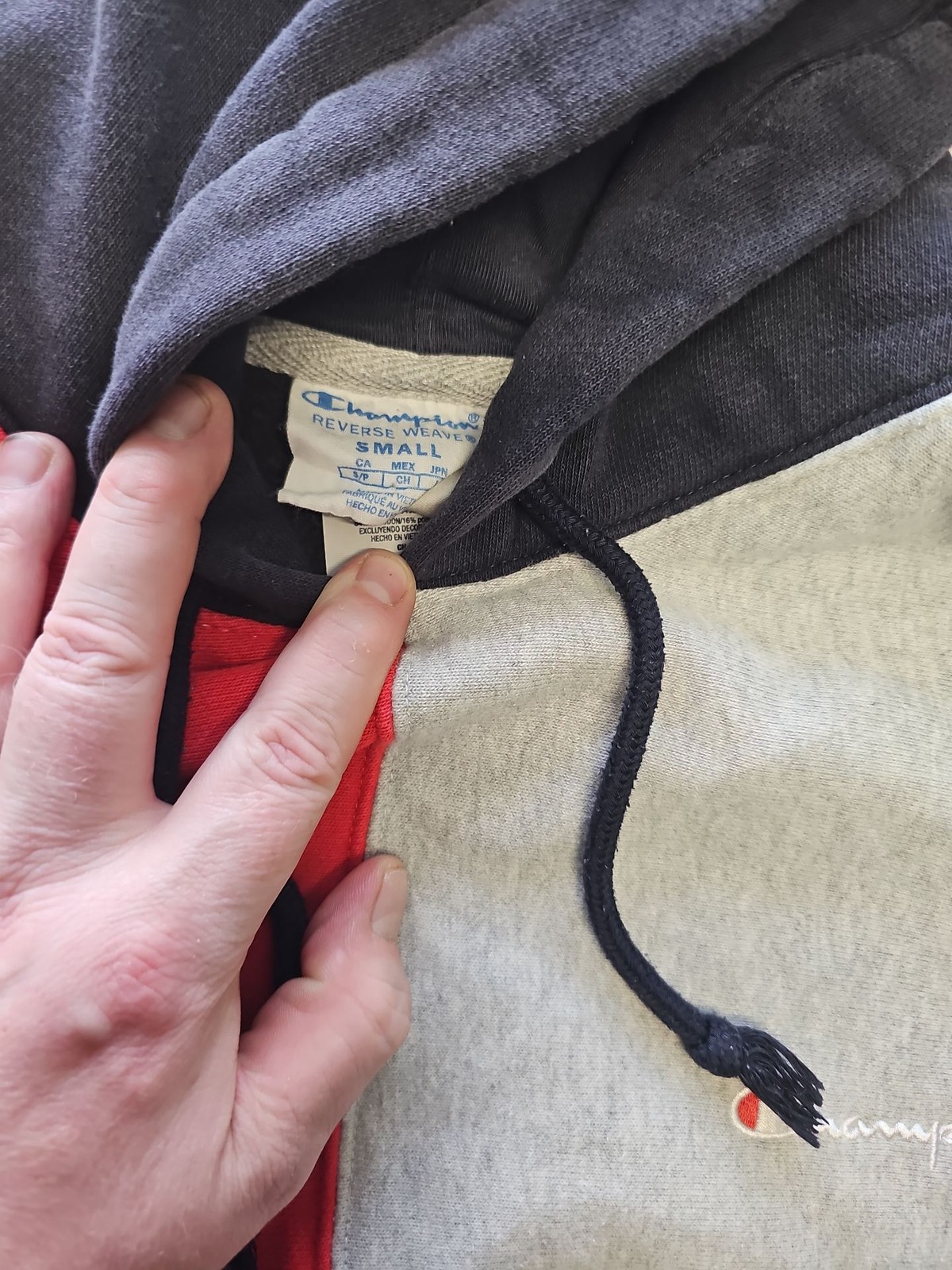 Champion Reverse Weave Colorblock Hoodie Small H592