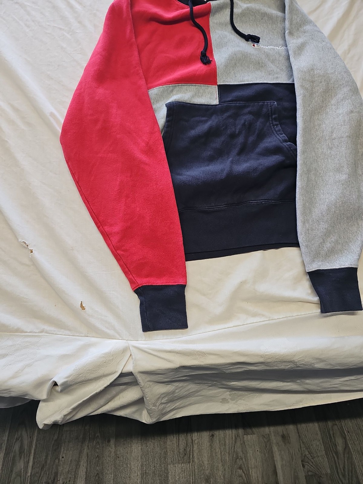 Champion Reverse Weave Colorblock Hoodie Small H592 - Image 3