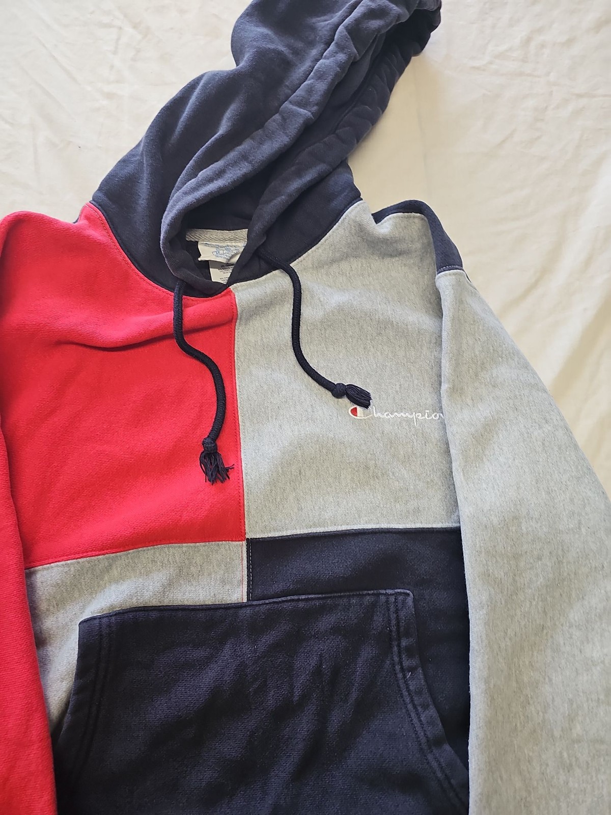 Champion Reverse Weave Colorblock Hoodie Small H592 - Image 5