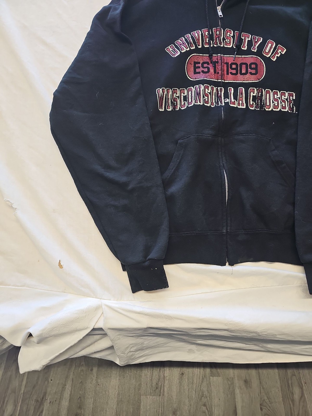 Champion Eco Fleece University of Wisconsin-La Crosse Zip-Up Hoodie Medium H595 - Image 3