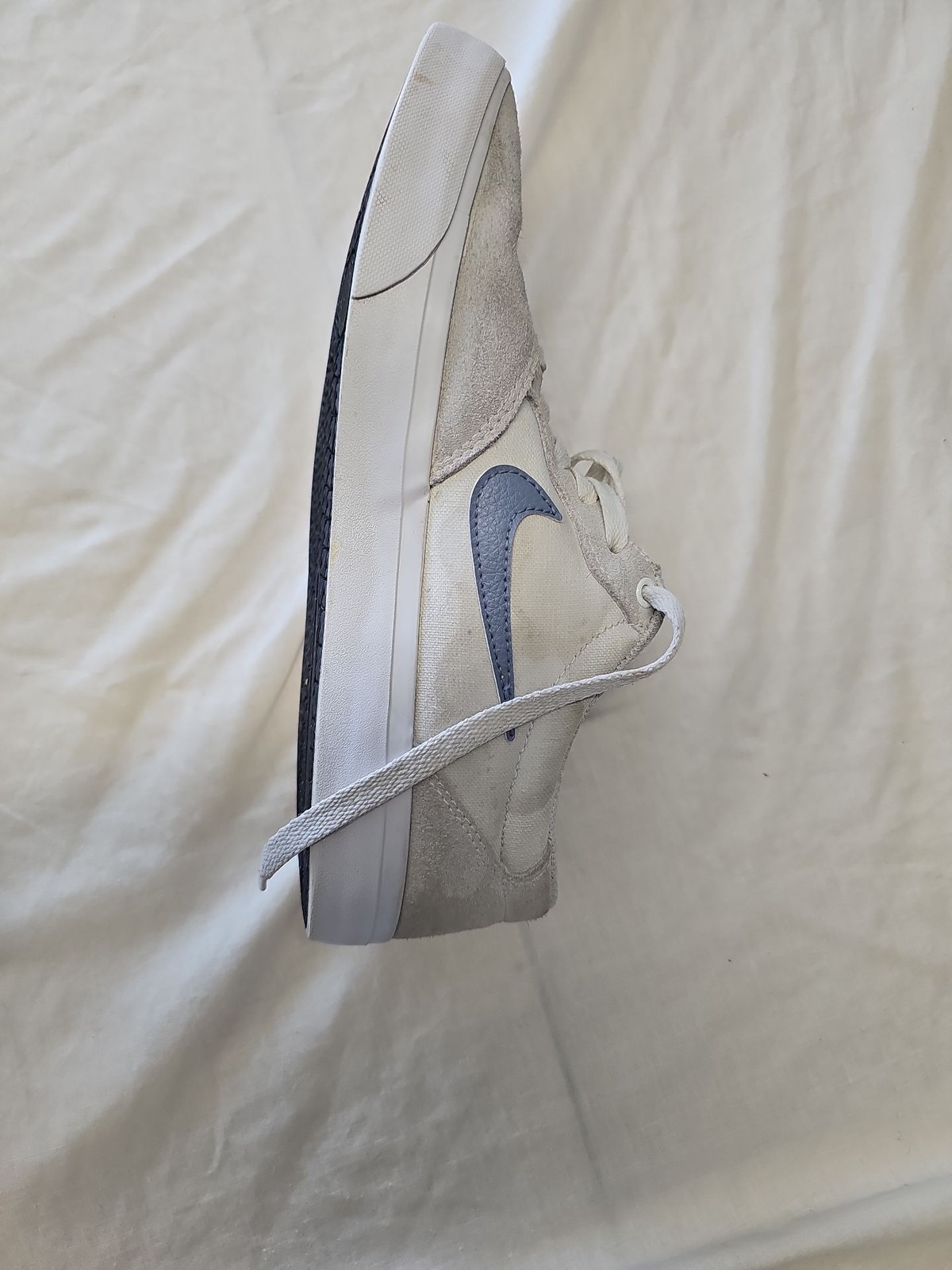 Nike SB Chron 2 Canvas Skate Shoes White Blue Uk7 H596 - Image 4