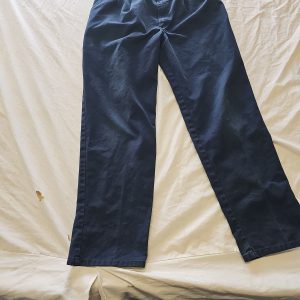 Genuine Dickies Men's Pleated Navy Work Trousers G581 W36 L32