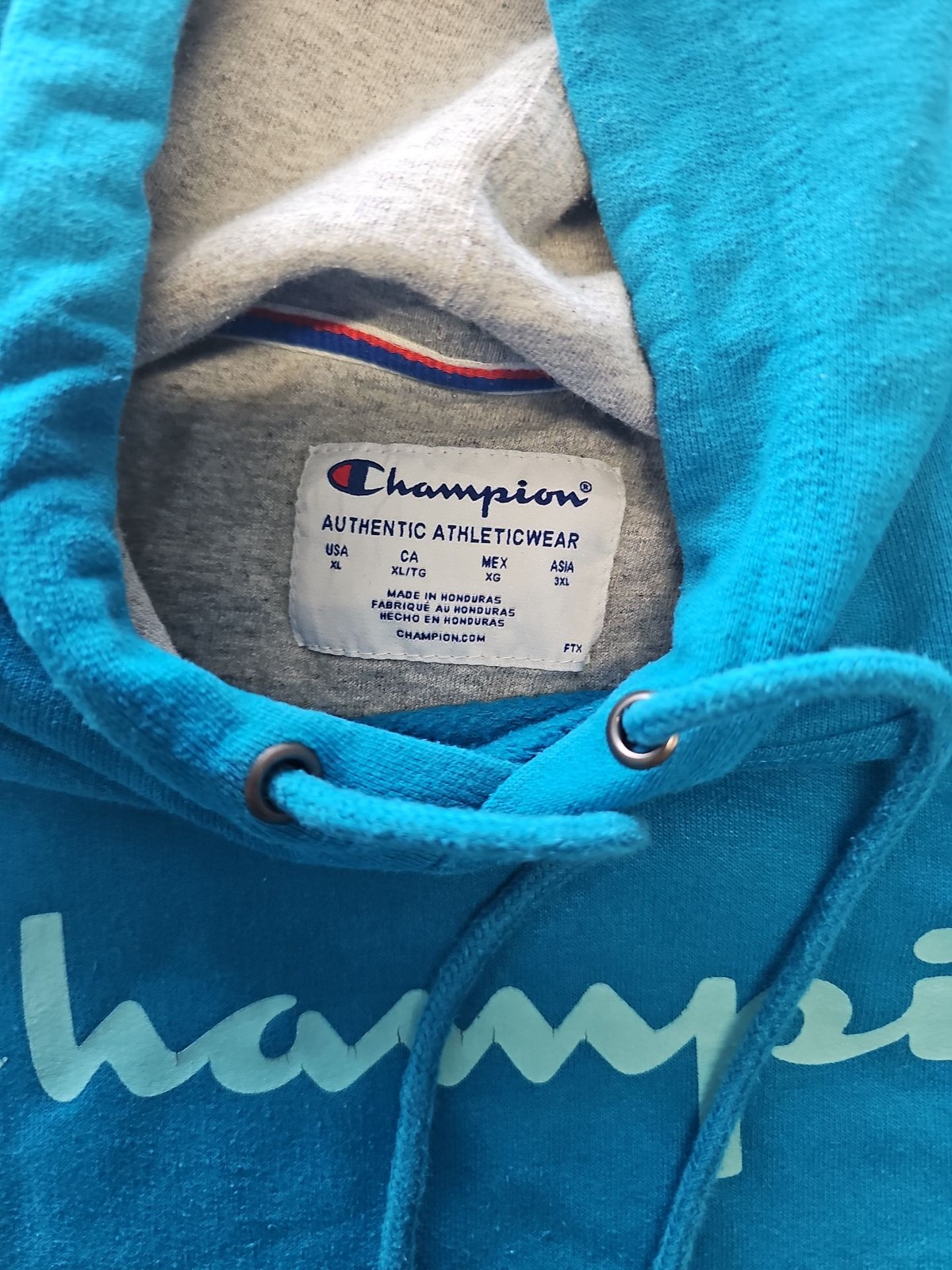 Champion Authentic Athleticwear Blue Pullover Hoodie XL E636