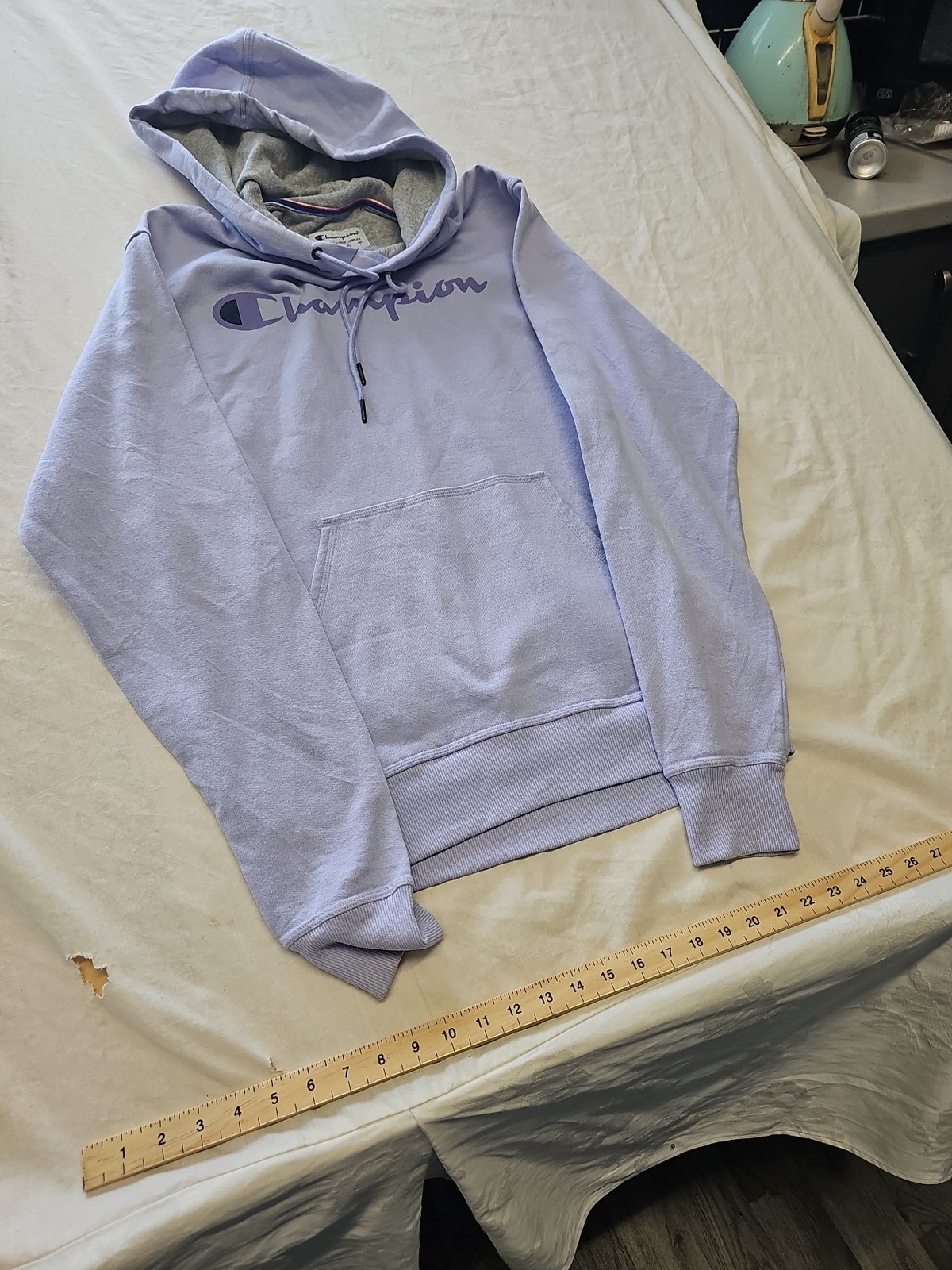 Champion Lilac Purple Logo Hoodie - Men's Size S E637 - Image 3