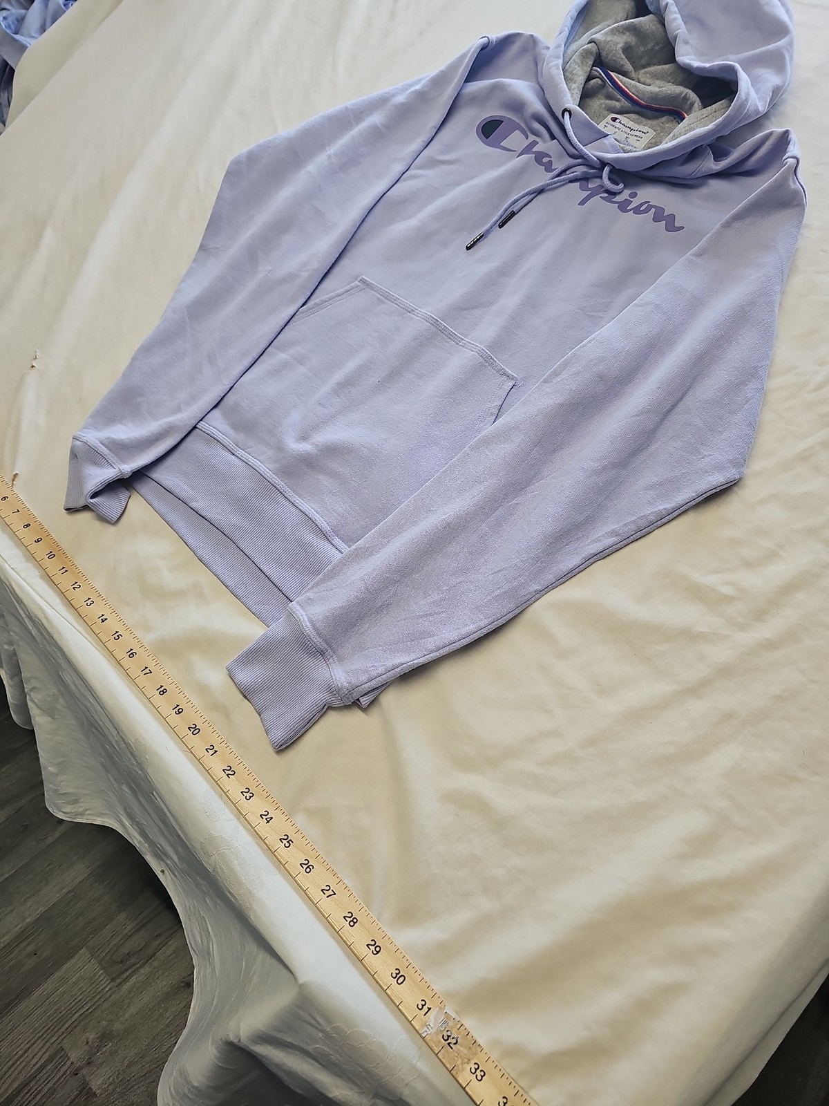 Champion Lilac Purple Logo Hoodie - Men's Size S E637 - Image 4