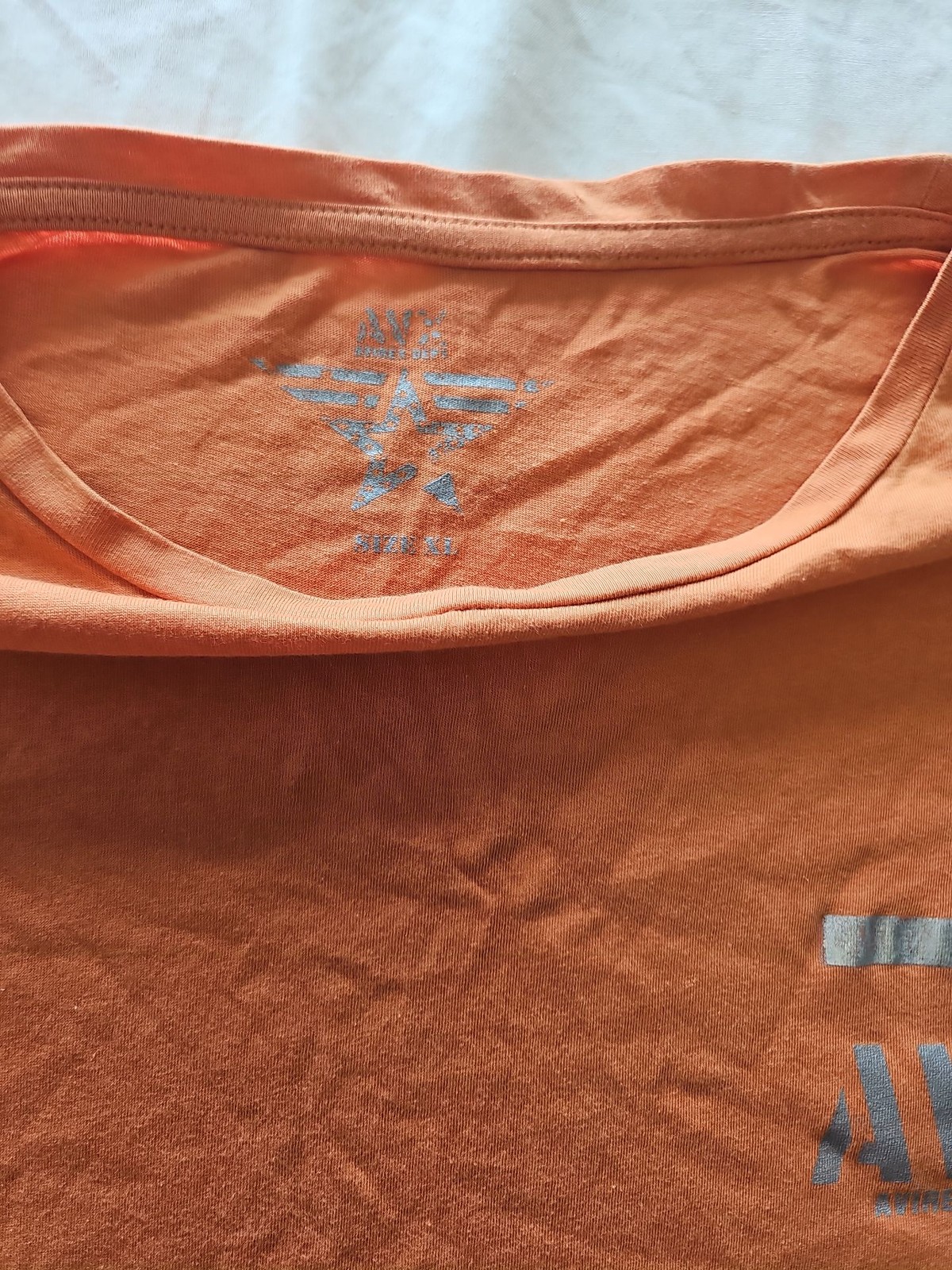 Avirex AVX Orange Graphic Tee Shirt Size XL i612