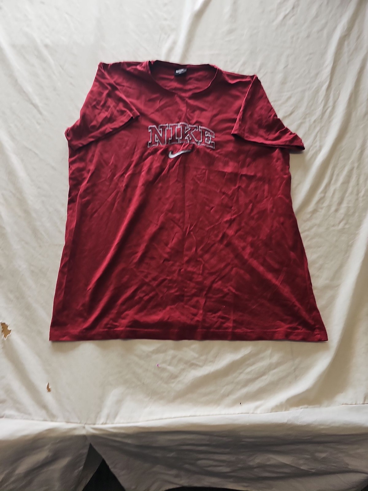 Vintage Nike Embroidered Spellout T-Shirt 3XL Maroon I611