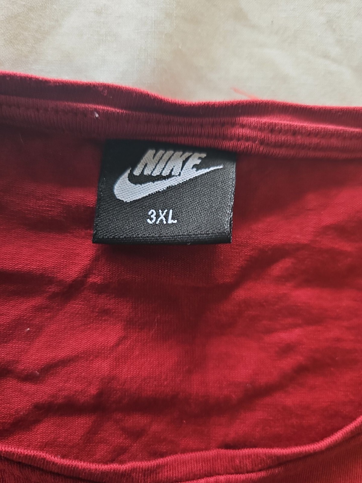 Vintage Nike Embroidered Spellout T-Shirt 3XL Maroon I611